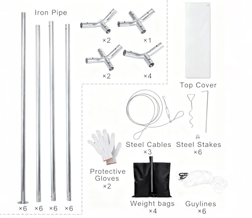 10'x20' Carport Heavy Duty Galvanized Car Canopy with Included Anchor Kit