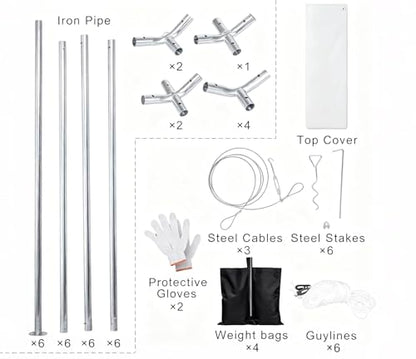 10'x20' Carport Heavy Duty Galvanized Car Canopy with Included Anchor Kit