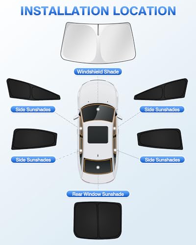 Sunshades for Toyota Prius 2023 (6 Count)
