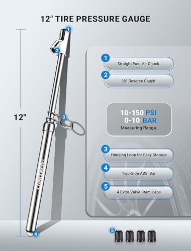 Dual Head Tire Pressure Gauge