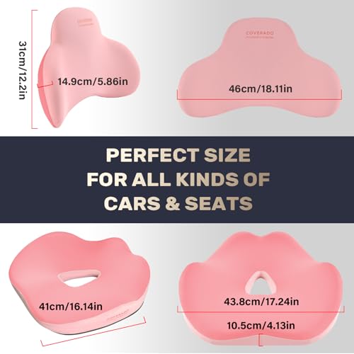 Car Seat Cushion and Lumbar Support Pillow