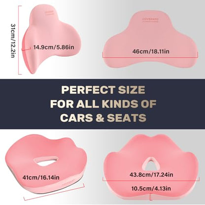 Car Seat Cushion and Lumbar Support Pillow