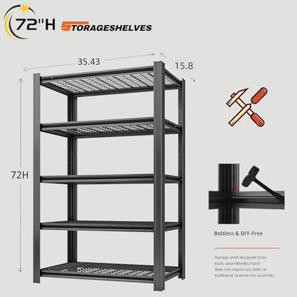 5 Tier Heavy Duty Garage Shelving