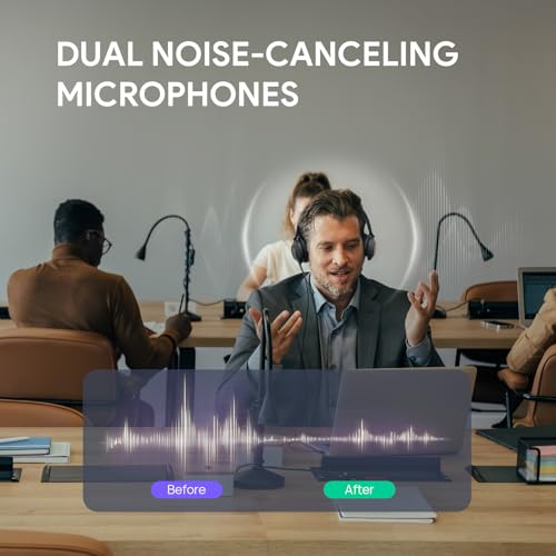 UH37 USB Headset with Mic Mono Wired Headphone for Office USB