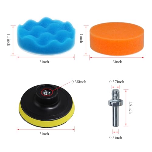 Car Polishing Buffing Kit 3Inch Drill Buffing Pad Buffing Pads (11 Count)
