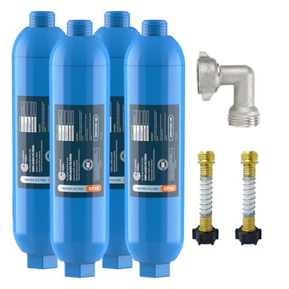 RV Marine Inline Filter with 2 Flexible Hose 4 (3 Count)