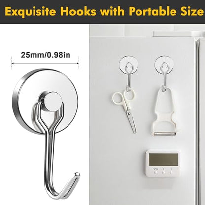 Magnetic Hooks Heavy Duty 80LB+ Swivel Swing Strong Magnetic Hook (4 Count)