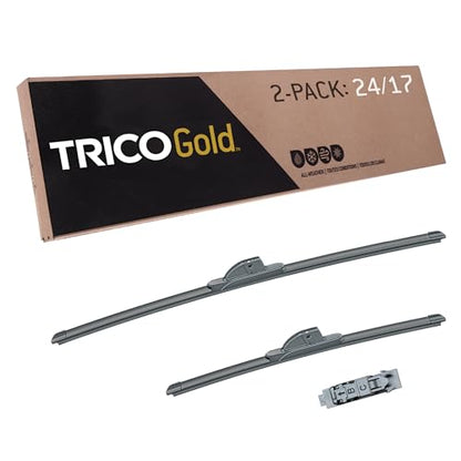 Gold™ (18-2417) 24 & 17 Inch Pack of 2 Automotive Replacement Windshield Wiper Blades for My Car Premium All Weather Beam Blade for Select Vehicle Models (2 Count)