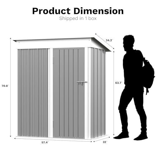 Outdoor Storage Shed 5 x 3 ft. Utility Tool Shed