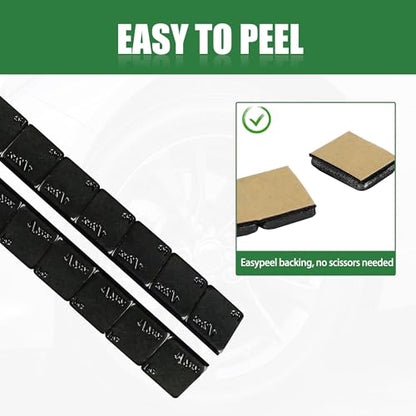 1 2 oz Stick On Wheel Weights 144pcs 72oz Low Profile Black