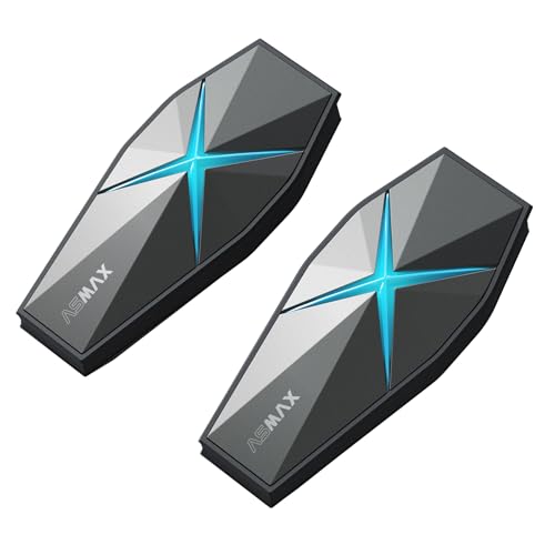 ASMX F1s Motorcycle Bluetooth Headset with Smart Voice Control (2 Count)