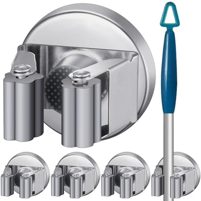 4 Pcs Magnetic Broom Holder Wall Mounted Anti Slip Rack