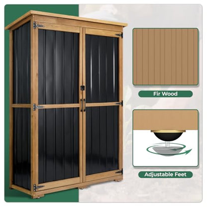 Outdoor Storage Shed with Adjustable Shelf
