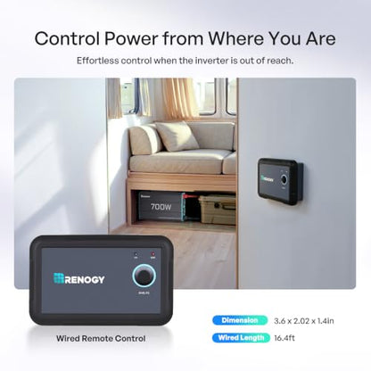 P2 700W Pure Sine Wave Inverter 12V DC to 120V AC for RV Truck Home