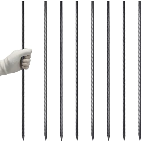 Straight Rebar Stakes 36 Inch Ground Concrete Form Stakes Heavy Duty (8 Count)