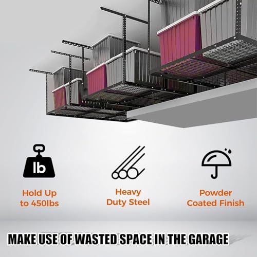 3x6 Overhead Garage Storage Rack Adjustable Ceiling Garage