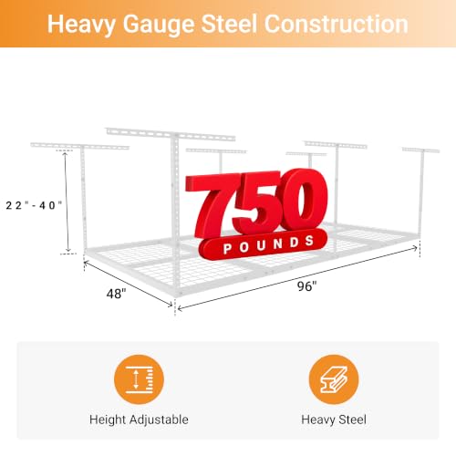 4x8ft Overhead Ceiling Garage Storage Rack