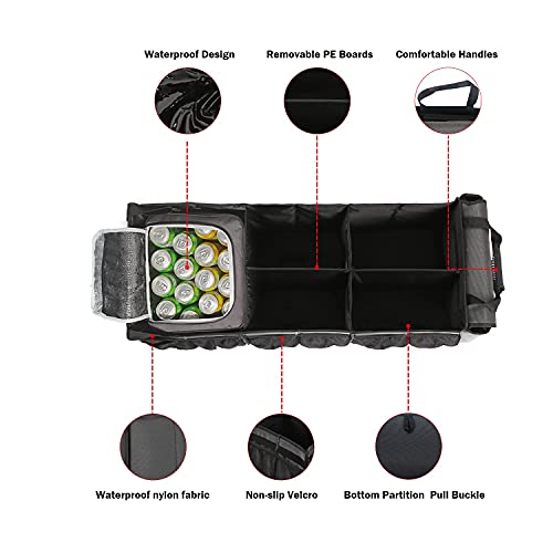 Large Trunk Organizer with Portable Leakproof Cooler Bag