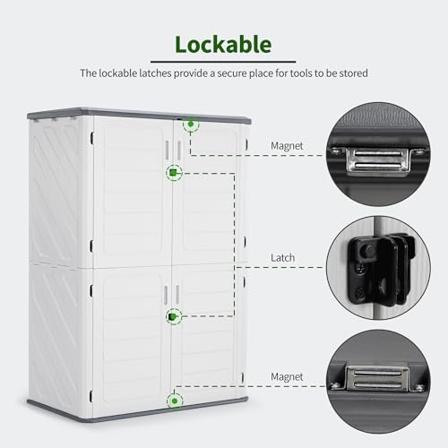 Macrout 50 Cu Ft Outdoor Storage Cabinet with Shelves