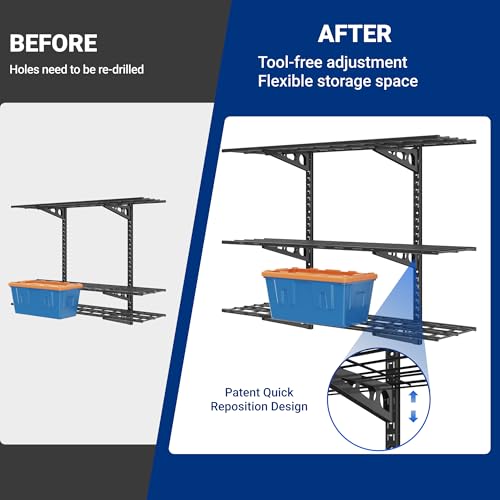 3 Tier 1x4ft Garage Storage Wall Shelving