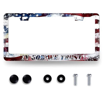 in God We Trust License Plate Frame American License Holder with 2 Holes
