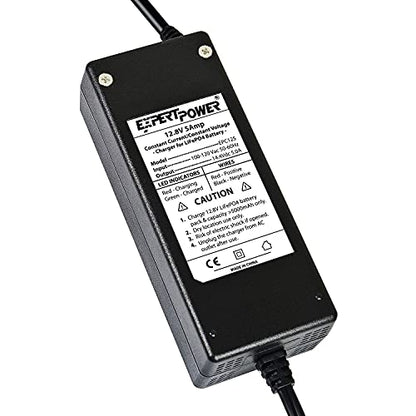 12.8V 5A Smart Charger for Lithium LiFePO4 Deep Cycle Rechargeable Batteries