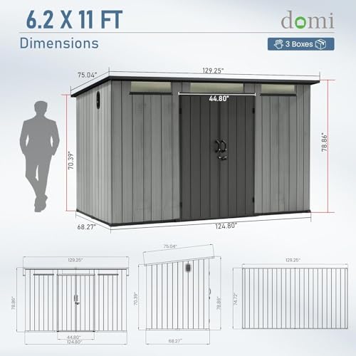 Domi 6.2X11FT Resin Outdoor Storage Shed
