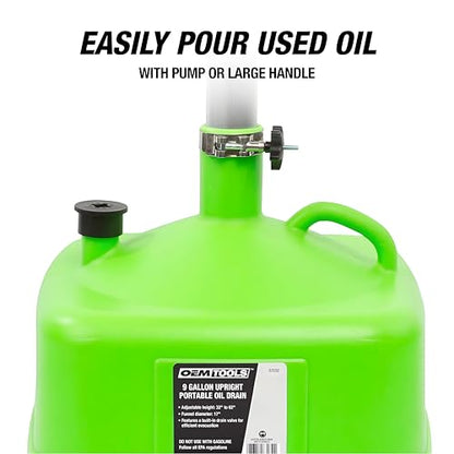 9 Gallon Oil Drain Pan with Adjustable Funnel