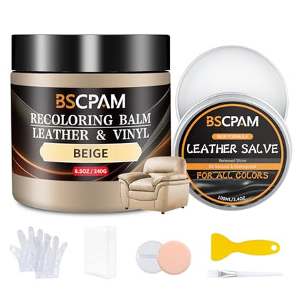 Beige Leather Recoloring Balm with 100ml Mink Oil