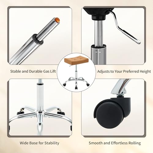 Saddle Rolling Stool with Wheels for Watchmaker