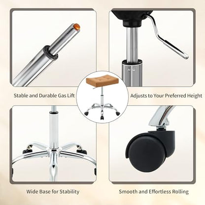 Saddle Rolling Stool with Wheels for Watchmaker