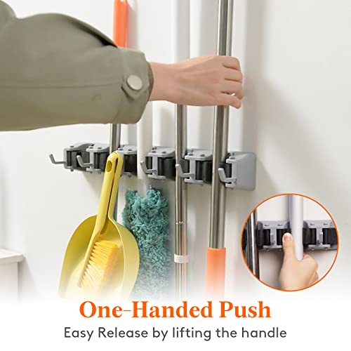 Mop and Broom Holder Organizer Wall Hanging Mount (2 Count)