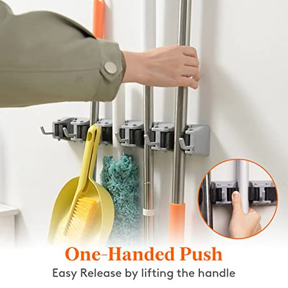 Mop and Broom Holder Organizer Wall Hanging Mount (2 Count)