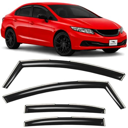 in Channel Extra Durable Rain Guards for Honda Civic 2012