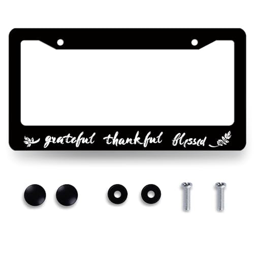 Thankful Grateful Blessed License Plate Frame Christianity License Holder