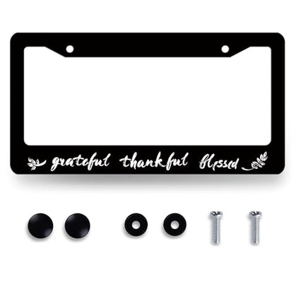 Thankful Grateful Blessed License Plate Frame Christianity License Holder