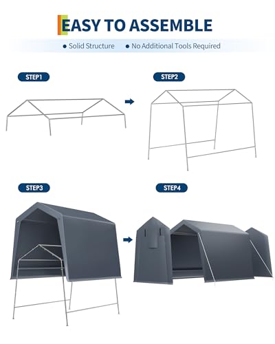 6x6 Ft Carport Heavy Duty Tent with Roll