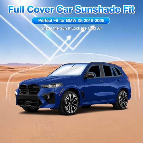 Windshield Sun Shade for BMW X5 2019 2020 2021 2022 2023 2024 2025 Car Window Shades Thicken UV Block and Blackout Privacy Foldable Sunshades 10PCS Accessories Keep Cool Sun Visor Covers (10 Count)