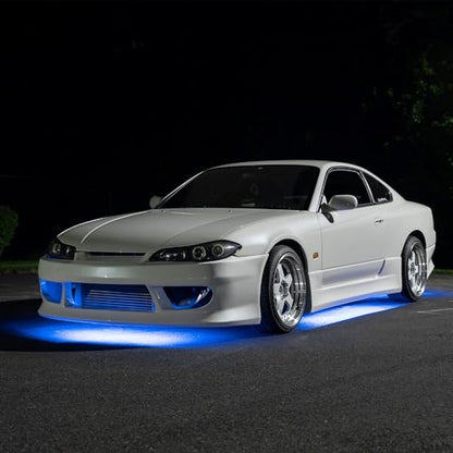 4pc Blue Slimline LED Car Flexible Underglow Lighting Kit (4 Count)