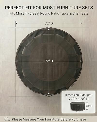 Round Outdoor Patio Furniture Cover