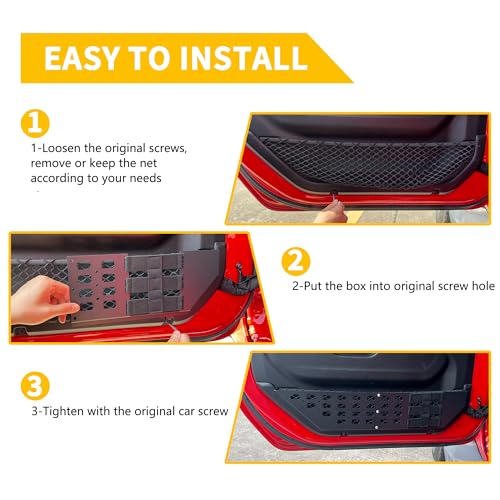 Front Door Storage Pockets with Cup Holders Compatible with 2018
