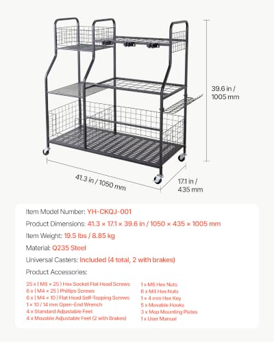 Garden Tool Organizer with Wheels