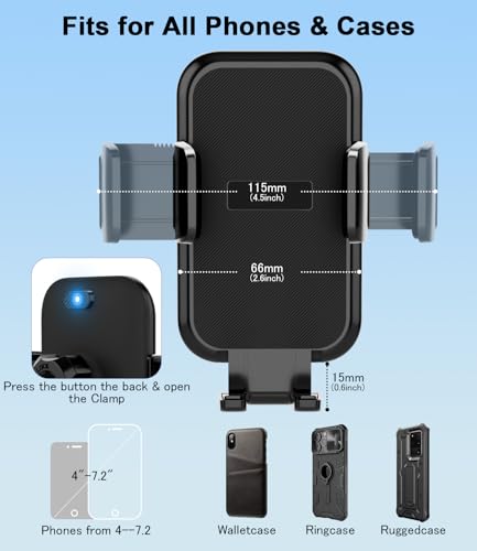 Round Vent Car Phone Holder for Jeep Wrangler JL