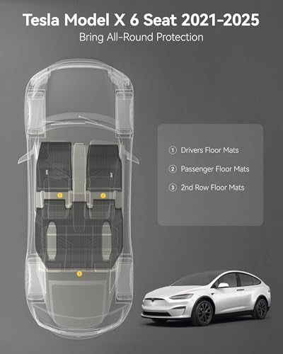 Floor Mats Fit for Tesla Model X 6 Seat 2021