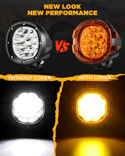 P4 Series 4 Inch Deep Amber Light Covers Offroad Lights Lens Cap (2 Count)