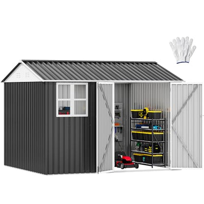 10x8ft Large Tool Storage Shed with Window