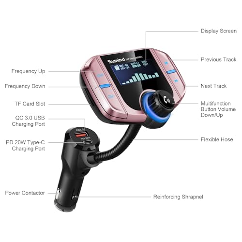 Upgraded Wireless Bluetooth Car Adapter FM Transmitter