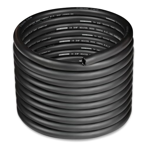 3 8" Heater Hose Coolant Radiator Straight 100PSI SAE 20R3 25FT Black