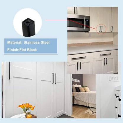 50 Pack 3-3/4 Inch Black Cabinet Handles Kitchen Drawer Pulls (50 Count)