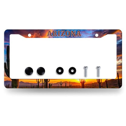 Arizona State Flag Stainless Steel State License Plate Frame 12.2 x 6.2Inch